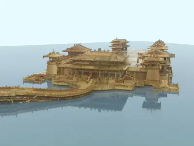 Chinese ancient house 3D model 33