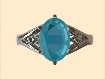 topaz set ring 3D print model