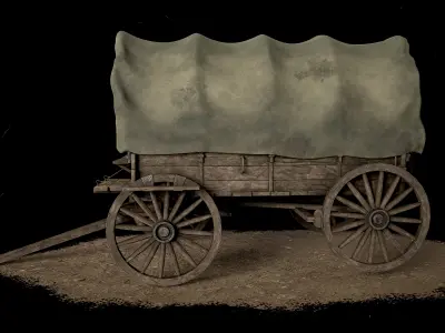 Old Carriage Realistic 3D Model 3D model