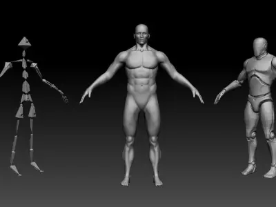 Human Base mesh - Game Ready - UE4 Mannequin setup 3D model