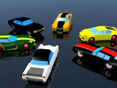 Low Poly Car Pack 03 Low-poly 3D model