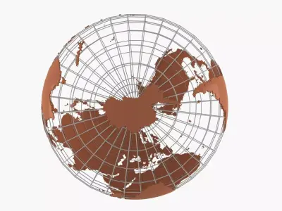Globe News Skeleton Cinammon Color 3D model