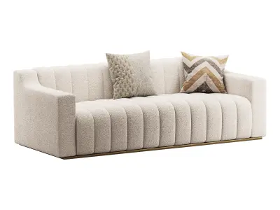 Room Simple Couch Chesterfield Fabric Sofa 3D model