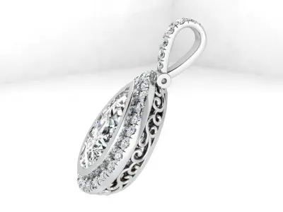 Pear Halo Pendant 3408 3D print model