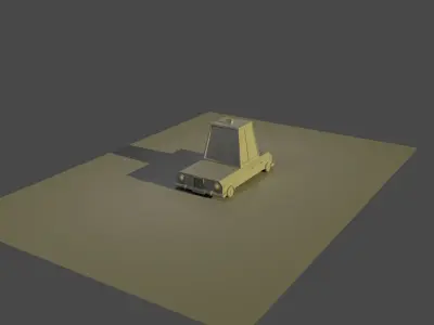 Low Polly taxi car  3D model