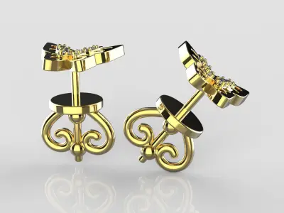Earrings Butterfly 3D print model 3D model