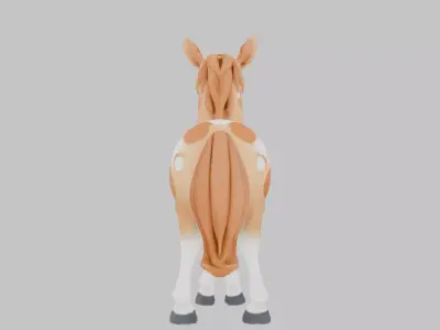 Cartoon Horse Realistic Low-poly 3D model