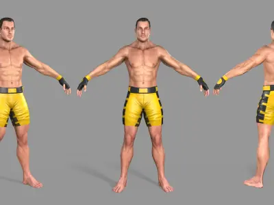 UFC Boxer Low-poly 3D model