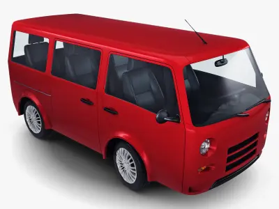 Kei Van Concept Retro Style Red 3D model