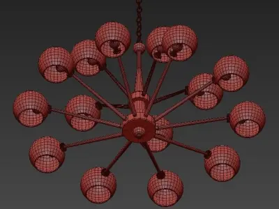 Thalia chandelier Blue glass 15 3D model
