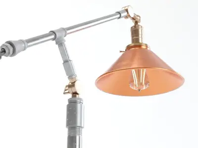 Industrial Copper Tube Lamp 3D model