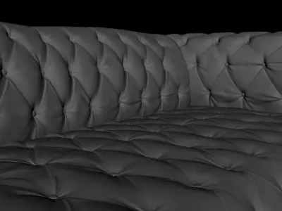 LEATHER SOFA WITH TUFTS 3D model