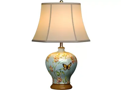 Modern European Style Ceramic Decorated Nightstand Table Lamp 3D model