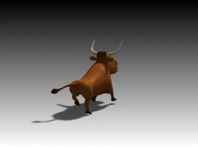 Cartoon Bull Low-poly 3D model