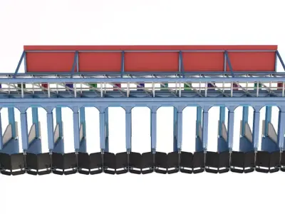 Horse Racing Starting Gates 3D model