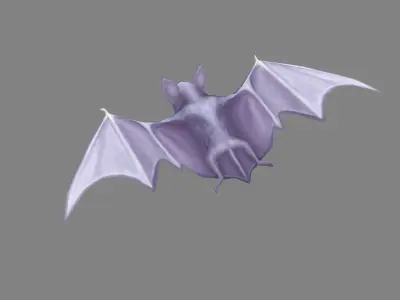Cartoon bat Low-poly 3D model