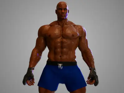 Male African BOX - MMA Fighter 3D model