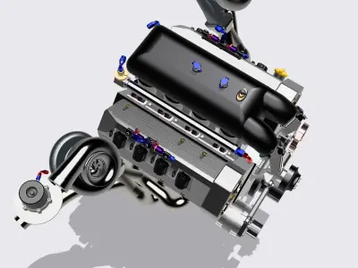 Mercedes Sauber C9 TT V8 Engine RWD Format w Gearbox 3D print model