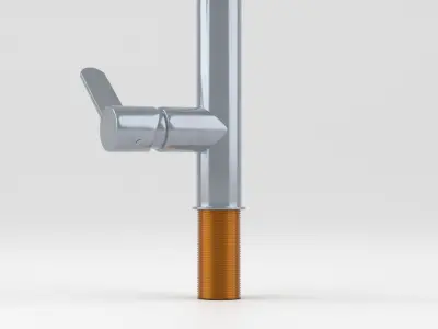 Water Faucet - Tap - Hand Shower Hose - Realistic Low-poly 3D model