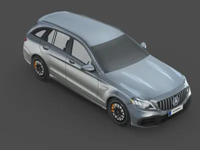 Mercedes Benz AMG C63 Estate Low-poly 3D model