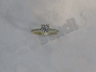 Solitaire diamond luxury engagement ring 3D print model