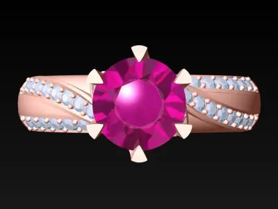 Diamond Ring - Womens Rings - N192318 3D print model