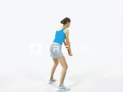 Aspiration 15F Digging Sports Woman Low-poly 3D model