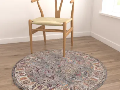 Round Rug Set 70 3D model