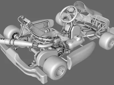 X30 Tony Kart Racer 401R Low-poly 3D model