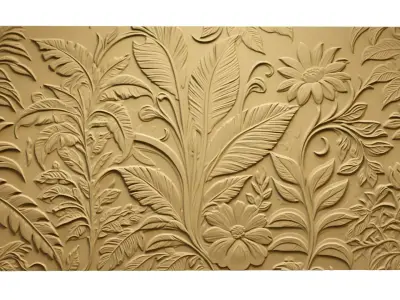  modern panel wall decor set relief stl mural CNC 273 3D model
