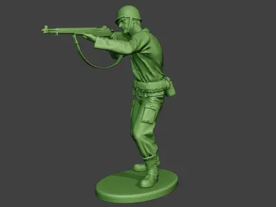 American soldier ww2 Shoot Stand A12 3D print model