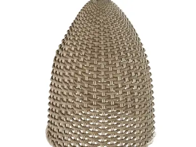 Rattan Bell Pendant Light 3D model