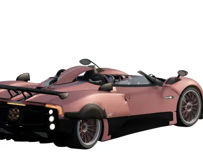 Pagani Zonda HP Barchetta with interior 3D model