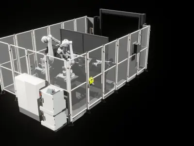 Industrial - FULL Procees 3D Simulation Sport Welding Robot ABB  3D model