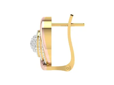 Solitaire Women Stud Earring 3dm STL OBJ FBX Render Details 3D print model purchase