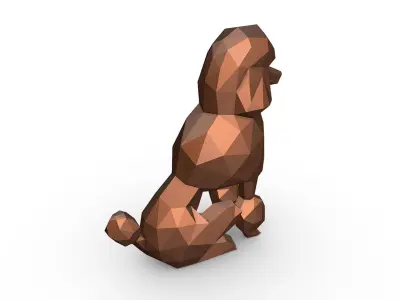 Poodle low poly 3D print model