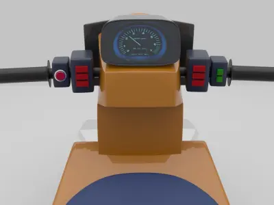  Motorcycle Cyberpunk Low Poly Low-poly 3D model