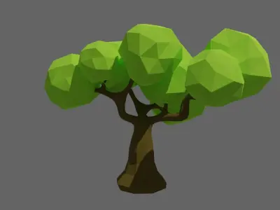 Low Poly Trees Set 1 polygonal tree Low-poly 3D model