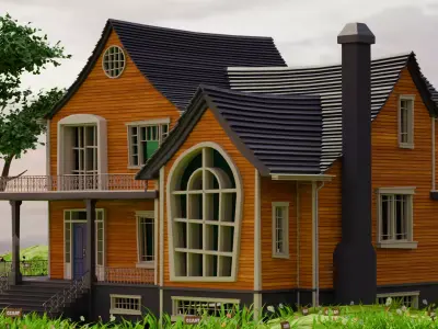 American Style Cottage Exterior 12 3D model