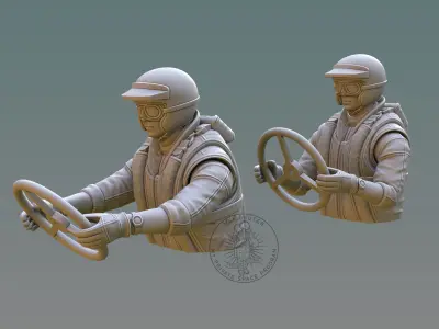 Drag Boat Pilot Bust 3D print model
