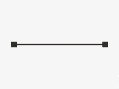 Towel Rail - Double - Luxury - Round - 800 - Square Plate Low-poly 3D model