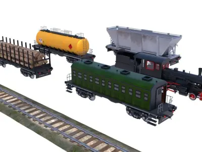 steam train engine 3D model