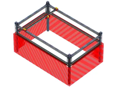 isometrical scaffolding 2x3 section Low-poly 3D model