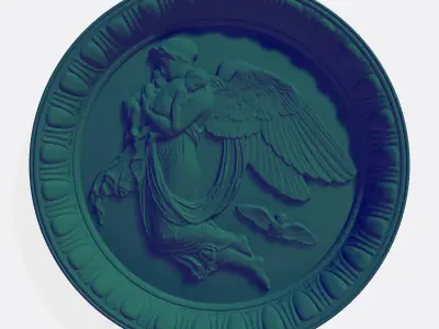 Angel on a plate 3D print model
