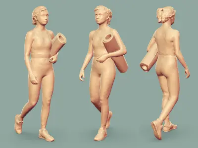 Stylized Fitness Character Low-poly 3D model