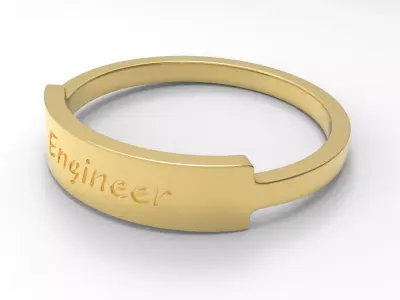 Engineer Female Ring Gold 3D print model