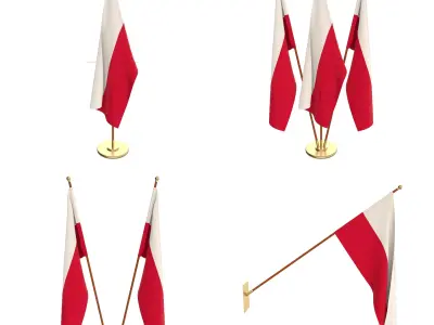 Poland Flag Pack 3D model