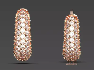 Woman luxury jewelry STL 3D gold earring model je0060 3D print model
