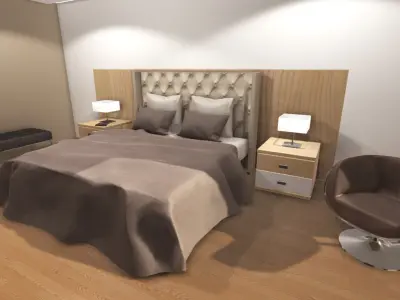 Hotel Room Low-poly 3D model