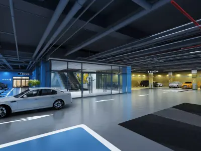 Parking Low-poly 3D model